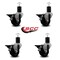 Service Caster 3'' Phenolic Swivel 1-3/4'' Expanding Stem Caster Set with Brake, 4PK SCC-EX20S314-PHS-PLB-134-4 - alternate 4
